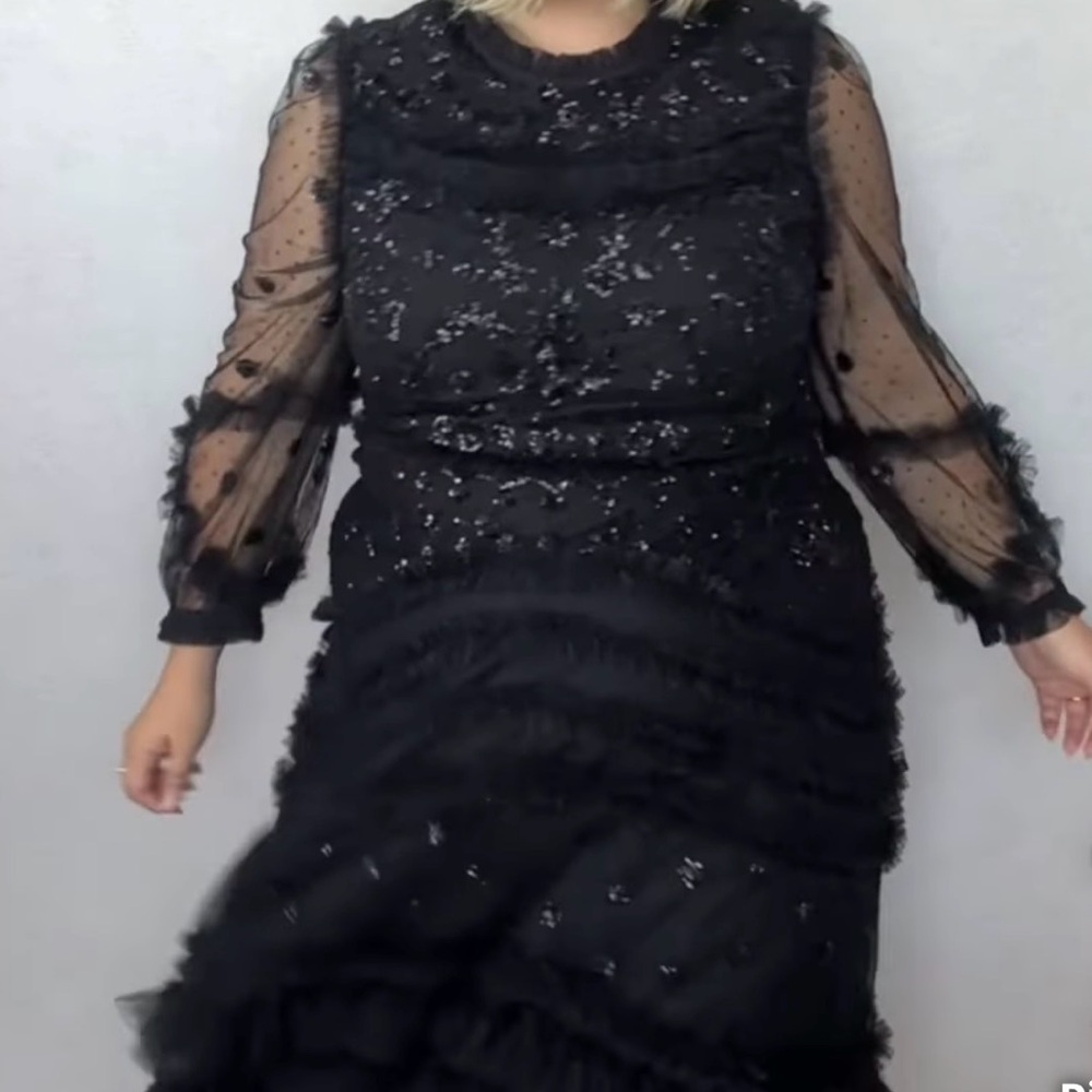 Ivy City Co Black Sequin Maxi Dress